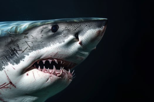Great white shark, shark, shark fin, shark, shark fin, shark, shark fin, photo