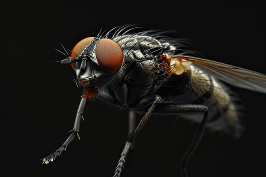 A fly with red eyes and a long tail photo
