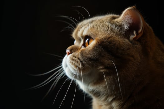 A close up of a cat looking up photo
