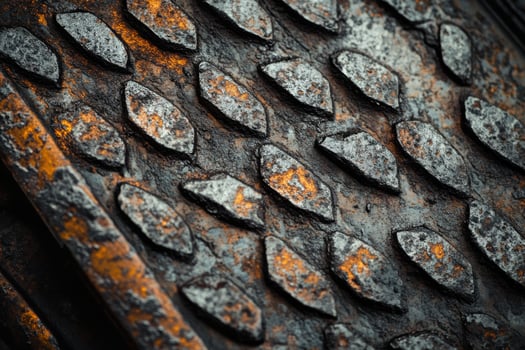 Close-up view of textured metal surface showcasing rustic patterns and aged patina effects photo