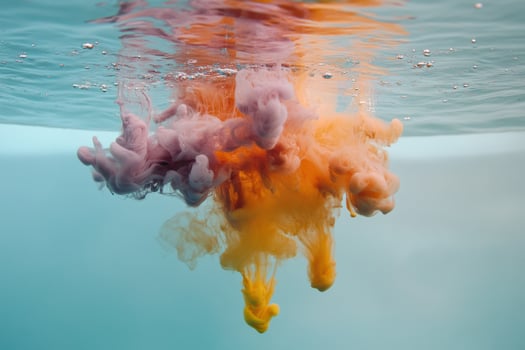 Colorful ink swirling underwater in a tranquil environment capturing a serene moment of art photo