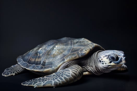 A turtle is sitting on a black background photo