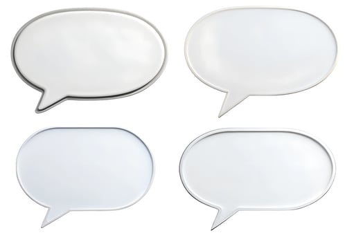 A set of message bubbles on a white background. photo