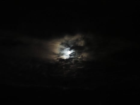 moon behind clouds photo