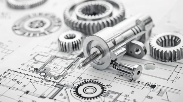 Detailed view of interlocking metallic gears in motion, showcasing the complexity and precision of mechanical engineering and machinery photo