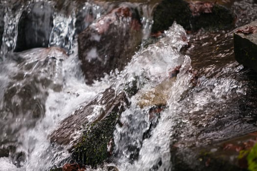 Water flowing over rocks in a stream photo
