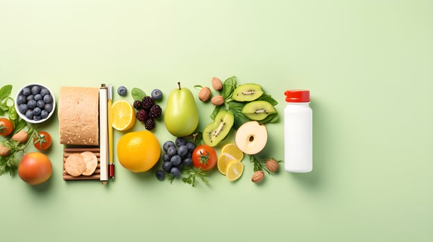 Vibrant Healthy Snack Compilation for School Kids. photo