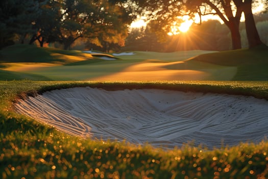 Golf Course Sunset - Tranquil Evening on the Greens for Posters, Cards, and Print Design photo