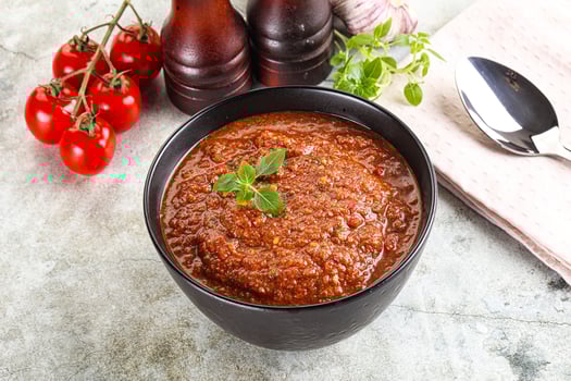 Spanish traditional gazpacho tomato soup photo