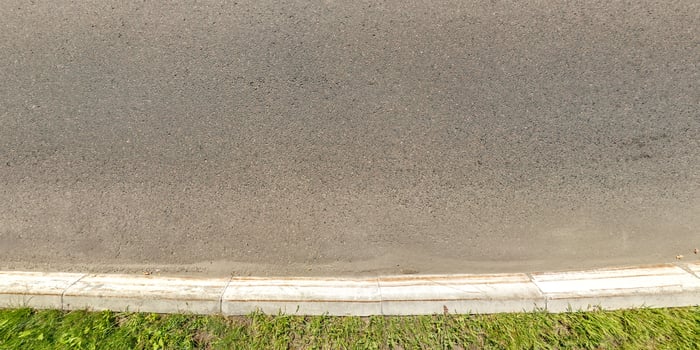 view from above on texture of asphalt road photo