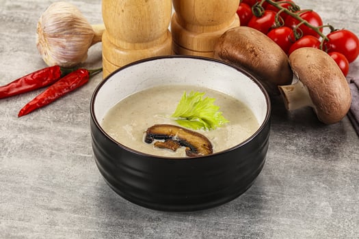 Delicous mushroom champignon cream soup photo