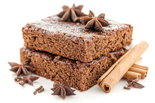 Chocolate cake with cinnamon and star anise photo