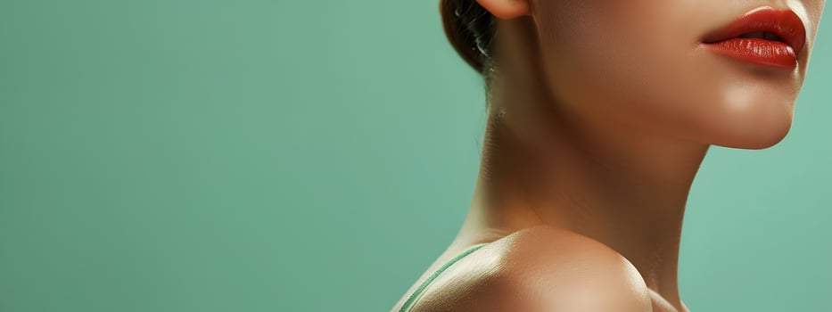 Captivating Close up Portrait of Mature Woman s Shoulder with Neo Pop Aesthetic photo