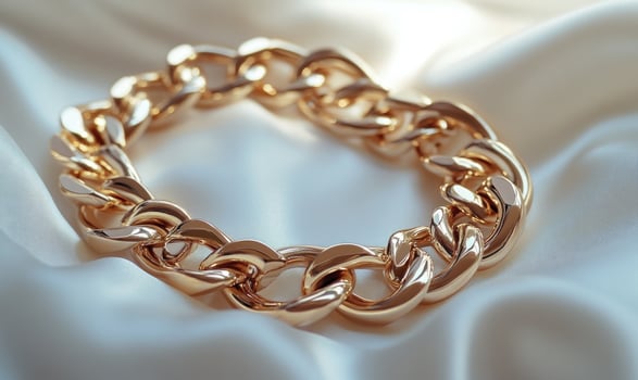 A gold chain bracelet with a gold clasp photo