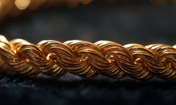 A gold bracelet with a gold clasp photo