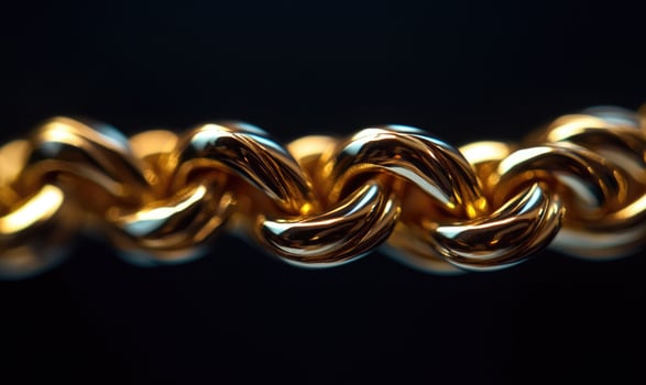 A gold chain with a knot in the middle photo
