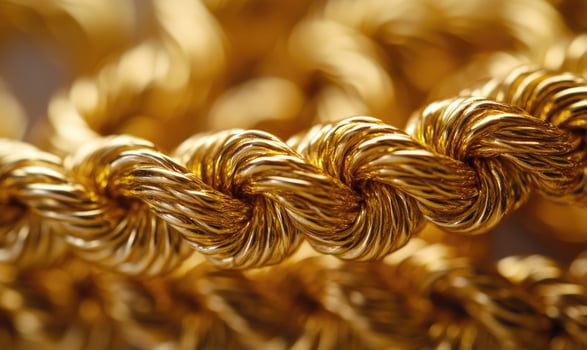 A gold rope with knots is shown in the image photo