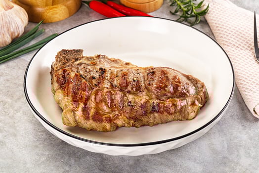 Grilled pork sirloin for dinner photo