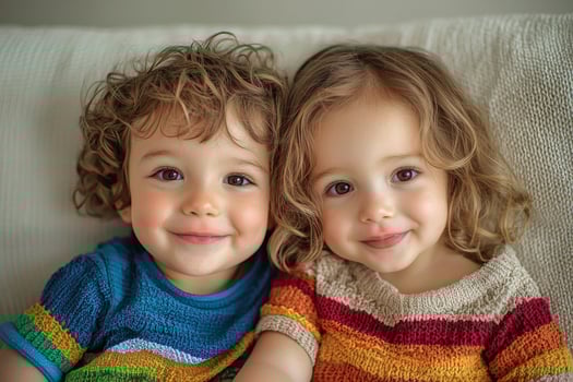 Portrait of a perfect young child pair photo