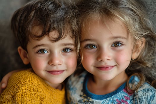 Portrait of a perfect young child pair photo