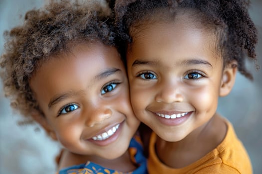 Portrait of a perfect young child pair photo