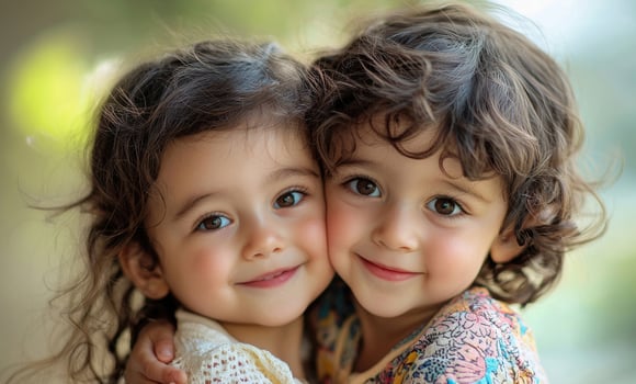 Portrait of a perfect young child pair photo