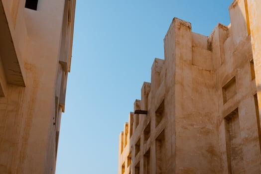 Architecture details of traditional arabian market Souq Waqif photo