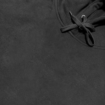 Template blank flat Black hoodie. Hoodie sweatshirt with long sleeve flatlay mockup for design and print. Hoody front and back top view isolated on white background photo