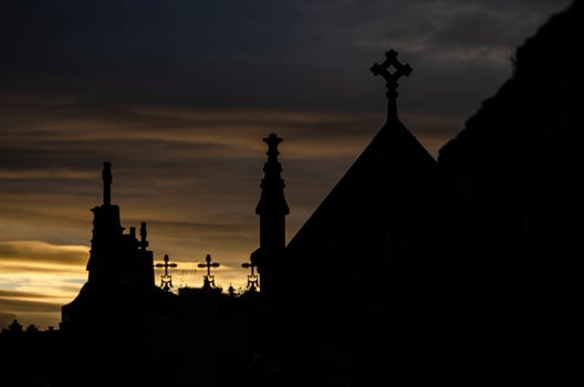 A cross on a building photo