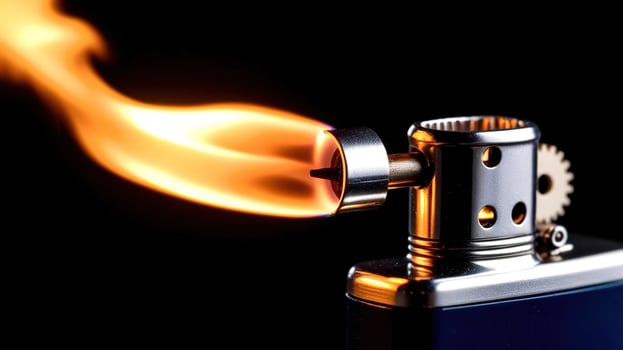 Flame from a gasoline lighter photo