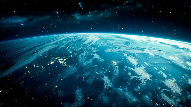 Firmament view from space to earth photo