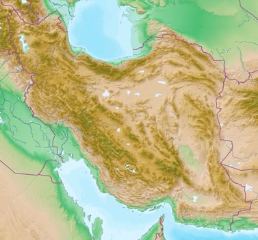 Blank physical topographic map of Iran photo