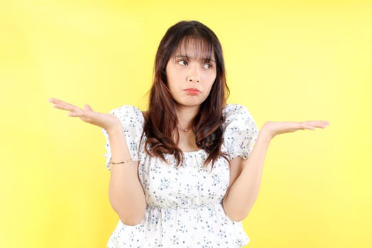 Asian Gloomy Grumpy Stressed Pouting Depressed Girl photo