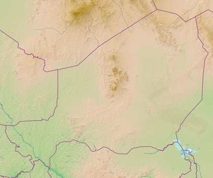 Blank physical topographic map of Niger photo