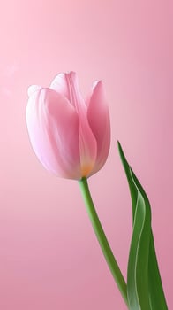 Pink tulip leaf organic nature environment on pink story background photo