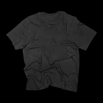 Blank t-shirt black template front and back view on clean background. Short Sleeve mock-up photo