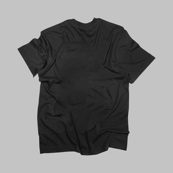 Blank t-shirt black template front and back view on clean background. Short Sleeve mock-up photo