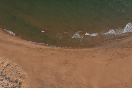 Aerial view of the beaches of Calblanque. photo