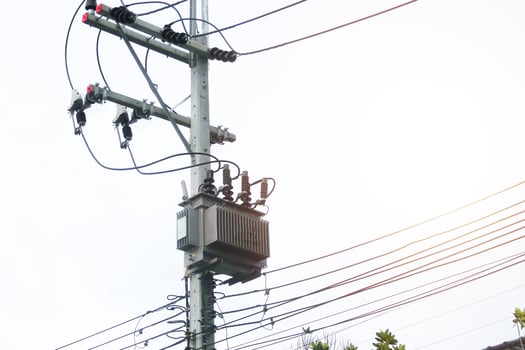 Electrical transformers, high voltage, large electrical transformers photo