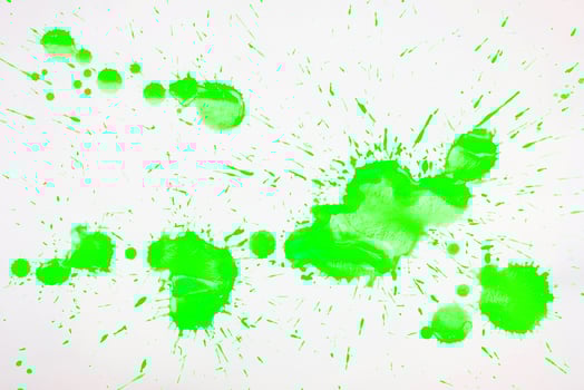 Green blots and spots on a white background. photo