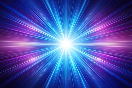 Abstract purple and blue light burst in front of a blue back Silhouette photo