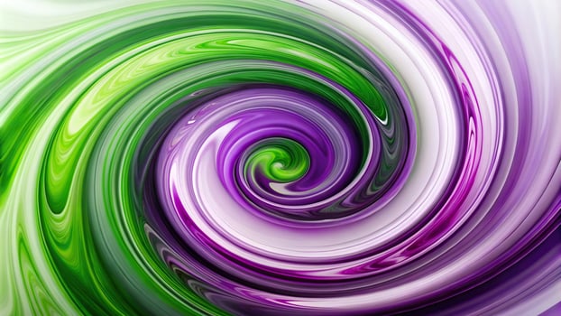 Abstract purple and green swirl on white background photo