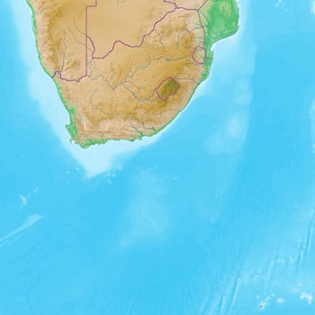 Blank physical topographic map of South Africa photo