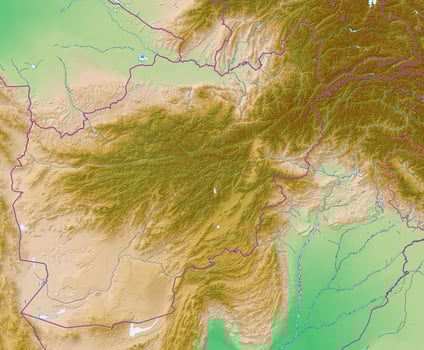 Blank physical topographic map of Afghanistan photo