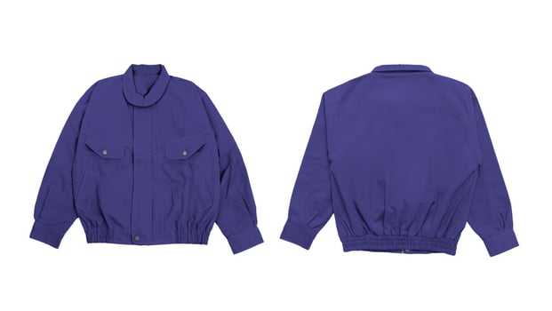A purple bomber jacket isolated on white background photo