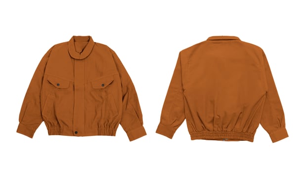 Brown bomber jacket isolated on white background photo