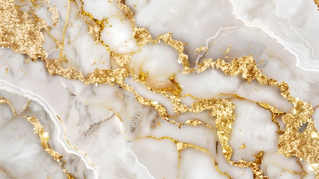 Elegant marble texture with gold veining embellishing a luxurious background surface photo