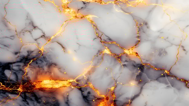 Elegant marble texture with bold orange veining creates a striking backdrop for design projects photo