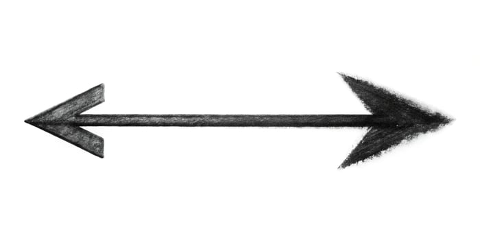 Abstract arrows in black and white on tilted angle background photo