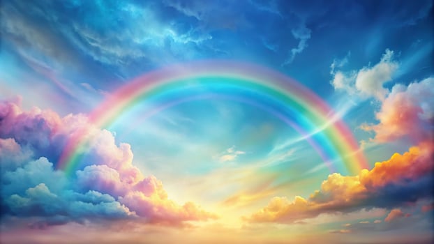 Abstract oil painting of pastel rainbow sky minimalism photo
